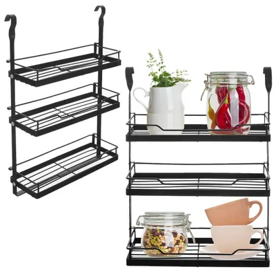 Produktbild von Orion Küchenregal Hängeregal für Küchenleiste 3-stufig aus Metall zum Einhängen im Loft-Stil