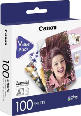 A box of Canon ZINK photo paper.