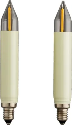 Immagine prodotto di Lampadina a filamento LED avorio (20) 0,5 W 12 V bianco caldo E10 confezione da 2
