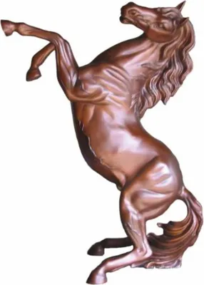 Image de Casa Padrino Luxe Bronze Déco Sculpture Cheval Sauvage Marron H. 108 cm - Figurine en bronze