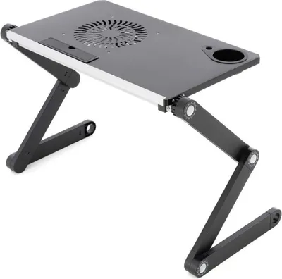 Obrázek produktu pro Notebookový stolek s USB větrákem, stříbrnočerný