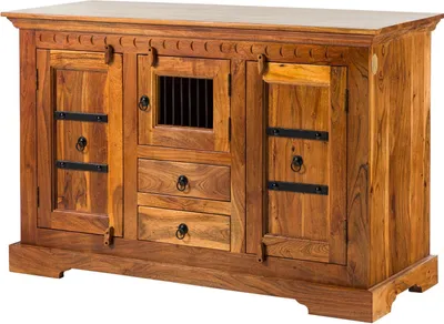 Image de MASSIVMOEBEL24 | Buffet 130x50 Acacia laqué Miel OXFORD #0412