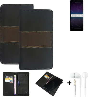Produktbild von K-S-Trade Handyhülle + Kopfhörer kompatibel mit Sony Xperia 1 IV Schutzhülle Walletcase Bookstyle Tasche Schutz Case Hülle Wallet Cover Kunstleder