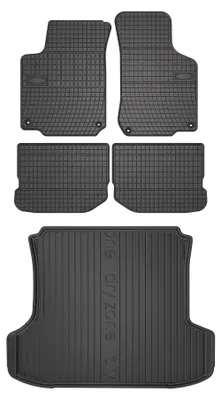 Productafbeelding van Rubberen automatten + kofferbakmat voor Seat Toledo II 1998-2004 (sedan) – 5-delig, zwart, op maat – Wielganizator SolidPRO