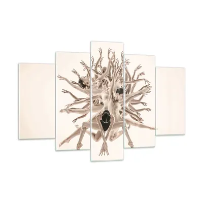 Produktbild von Bilder auf glas - 5 Teile - Modern Stück Ballett - 150x100cm - Glasbilder - Wandbilder - Bilder - zum Aufhängen bereit - Wanddekoration aus Glas - Glas Bilder - Wandbild auf Glas - GEA150x100-4636