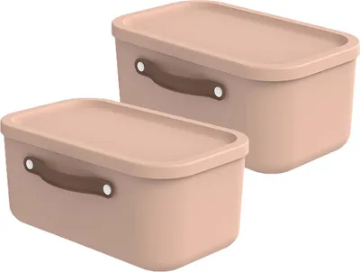 Produktbild von Rotho 2er-Set Aufbewahrungsbox 12 L Maloja - Kunststoffbox mit Deckel - Stapelbox 39,5 x 26,5 x 17,7 cm - Plastikbox Ordnungsbox Allzweckkiste