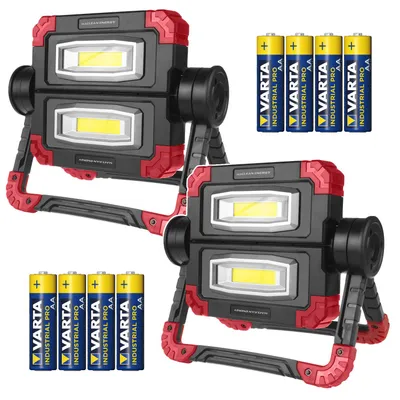 Produktbild von 2x LED-Werkstattlampe klappbar batteriebetrieben