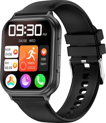 INF Multifunktionale Smartwatch mit Gesundheitsüberwachung und Bluetooth-Anrufen Schwarz