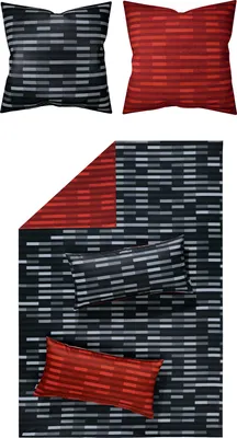 Produktbild von Looks by Wolfgang Joop Wendebettwäsche rot-grau 1x 135x200 cm + 1x 40x80 cm