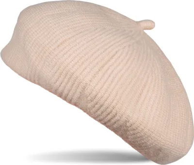 Produktbild von styleBREAKER Damen Feinstrick Baskenmütze mit dezentem Streifen Muster, Winter, Barett, Béret, Franzosen Mütze 04024200