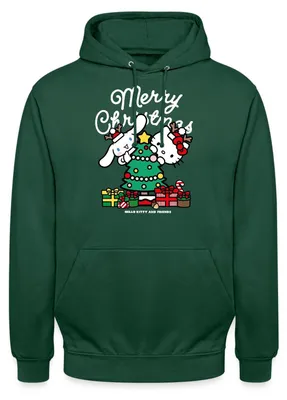 Produktbild von Spreadshirt Hello Kitty Und Cinnamoroll Weihnachten Uni Hoodie, XXL, Flaschengrün