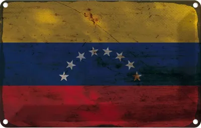 Produktbild von vianmo Blechschild 20x30 cm Venezuela Rost Flagge Fahne Wappen