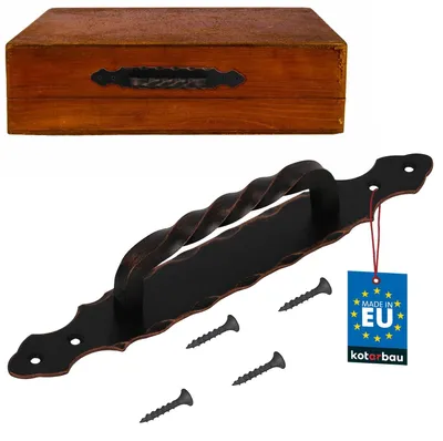 Obrázek produktu pro KOTARBAU® Madlo dveří, kovaná ocel, kliku, rukojeť, 295 mm, černá barva, měď