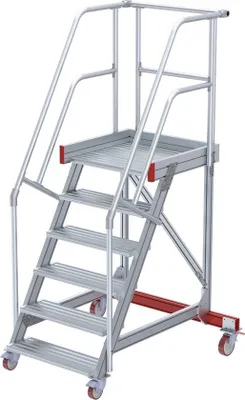 Produktbild von Euroline 513 Wartungsbühne 60° 600mm Stufenbreite 6 Stufen Alu gerieft