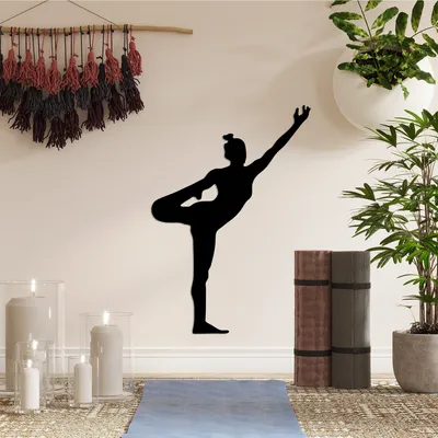 Immagine prodotto di Wallity, Yoga 19, Accessorio decorativo da parete in metallo, Nero, 100 % METALLO, 42 x 60 cm