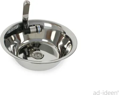 Obrázok produktu pre Nerezový drez Campingový drez Integrovaný + odtok 28 cm okrúhly Motorhome