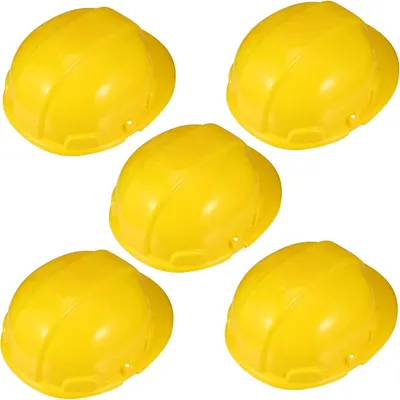 Produktbild von Bauhelme Kunststoff gelb, 5 Stück, leicht, für Kinder, Spielzeug für Baustellen
