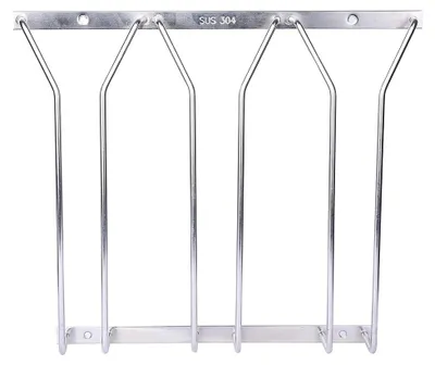 Weinglas-Halter 3-reihig, Edelstahl, silber, 27,4x32,5x5,5 cm