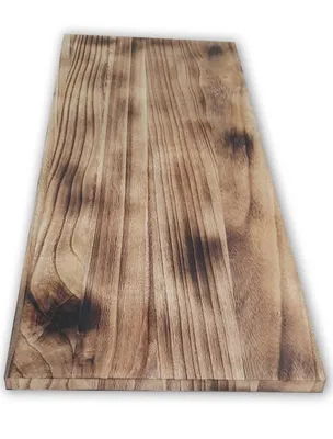 Obrázok produktu pre Drevený stôl CountryWood – ošetrený metódou Yakisugi, rozmery 30x2x203 cm CALICO light burn