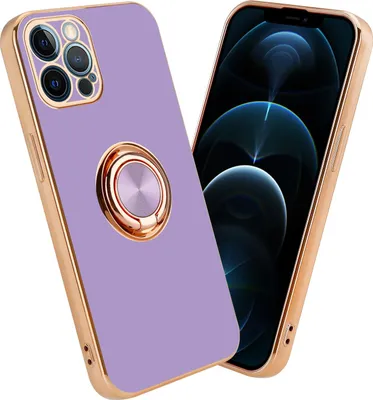 Produktbild von Cadorabo Schutzhülle für Apple iPhone 12 PRO Hülle in Lila Etui Case Cover Kameraschutz magnetische Autohalterung