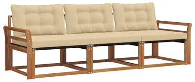 Immagine prodotto di vidaXL Set di divani da esterno, 3 pezzi, color naturale e beige