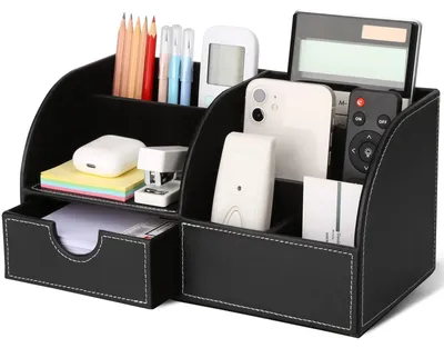Produktbild von Kunstleder Schreibtisch Organizer - Schwarz