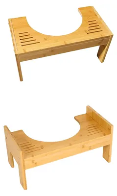 Image de Tabouret de toilettes en bambou, hauteur réglable, conception durable, bambou