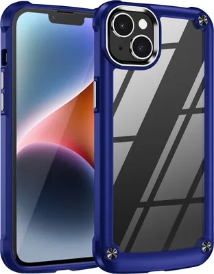 Produktbild von Hülle für iPhone 15 Hybrid Transparente PC Robust TPU Bumper Stoßfest Schutzhülle Blau