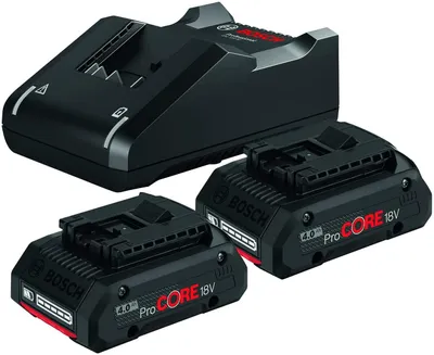 Image de Pack de 2 batteries 18 V ProCORE 4 Ah + chargeur rapide - BOSCH - 1600A01BA3