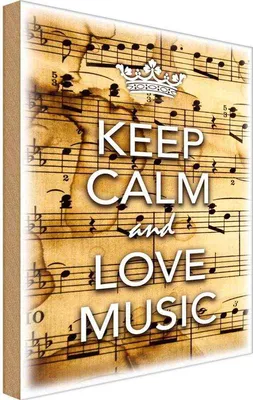 Produktbild von vianmo Holzschild 30x20 cm Keep Calm and love music