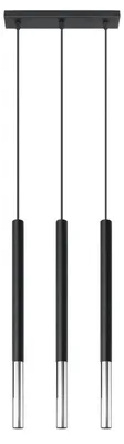 Immagine prodotto di Lampada a sospensione MOZAICA 3L nero/cromo 3xG9 8W acciaio 90x5x30cm Sollux Lighting