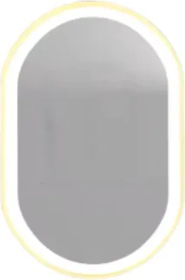Zdjęcie produktu dla Lustro łazienkowe LED – owalne – złote – z funkcją ściemniania – przeciwmgielne – lustro do makijażu – 50 x 80 cm