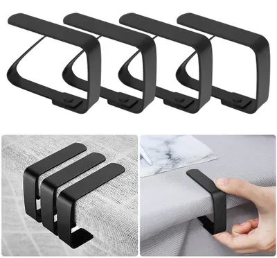 Imagen del producto de Juego de sujetadores para manteles, acero inoxidable, 4 unidades, color , para uso en interiores y exteriores