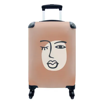 Produktbild von MuchoWow® Koffer Handgepäck Trolley Rollkoffer Kleine Reisekoffer mit 4 Rollen - Pastell - Blinzeln - Farben - Cabin Size < 55x40x23 cm & 55x40x20 cm - Fotokoffer - Kabinenkoffer - Boardgepäck - Reise-Box - Reisekoffer - Reisegepäck - Koffer mit Bild - Trolley für Kinder