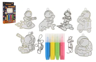 Obrázek produktu pro Kreativní sada vymaluj si svůj přívesek vesmír v krabici 13x21cm