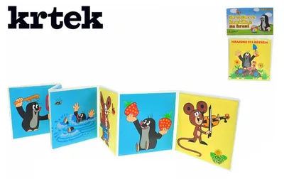Productafbeelding van Kleine boekje van Krteček, 12x12 cm, uitklapbaar, zachte kaft, geschikt voor kinderen vanaf 0 maanden, verpakt in een zakje
