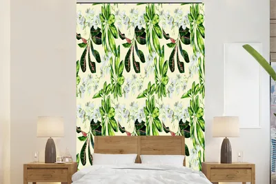 Produktbild von MuchoWow® Fototapete für Wohnzimmer oder Schlafzimmer Wandtapete Vinyl Motivtapete Blumen - Orchidee - Blätter - Farben - 145x220 cm - Wanddekoration