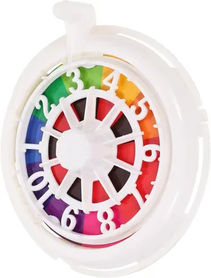 Produktbild von Flugzeug-Würfelroulette aus weißem Kunststoff, rundes Pokerrad mit stabiler Ausführung und schlichtem Design für Spieleabende und Karneval