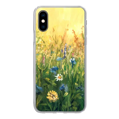 Produktbild von MuchoWow® Handyhülle Schutzhülle Hülle für iPhone X Blumen - Aquarell - Sonne Silikon Softcase Handy Hülle - Handyhülle