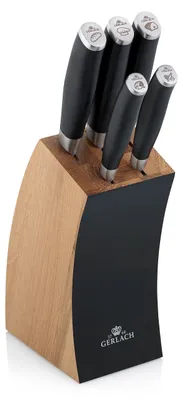 Zdjęcie produktu dla Zestaw noży Gerlach Deco Black stal nierdzewna w bloku 5 elementów