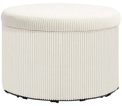 Produktbild von Fußhocker mit 97 L Stauraum, Cordstoff, Schaumstoff, Sitzhocker, Beige