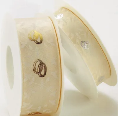 Produktbild von STOFF- BAND Eheringe Forever GOLDINA 25 mm/2m SILBER