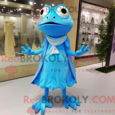 Produktbild von Maskottchenkostüm REDBROKOLY Himmelblauer Frosch mit A-Linien-Rock und Clutch