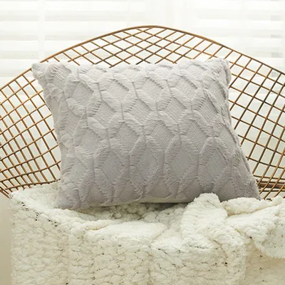 Immagine prodotto di 1 federe quadrate da 45x45 cm in velluto morbido, copricuscino decorativo con bordino, per letto o divano, grigio