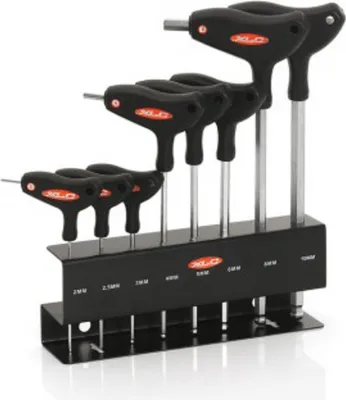 Immagine prodotto di XLC Chiave esagonale a T da 2/2,5/3/4/5/6/8/10 mm, con impugnatura, nera (1 set)