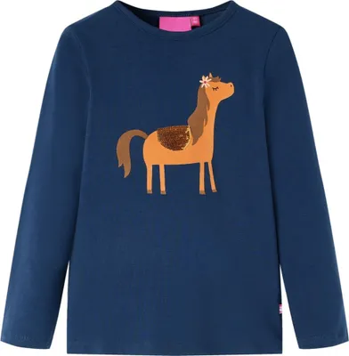 Produktbild von Kinder-Langarmshirt Marineblau 116