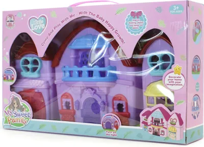 Produktbild von Traumhaftes Puppenhaus für Kinder - Buntes Spielhaus Villa für Puppen & Figuren Set