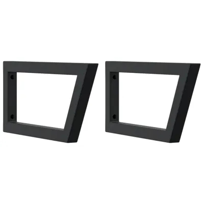 Image de vidaXL Supports de lavabo 2 pcs. noir trapézoïdal acier