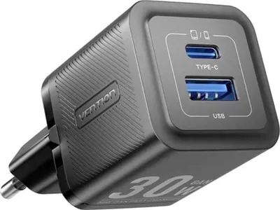 Produktbild von Ladegerät Vention 1x USB-A 1x USB-C GaN 30W