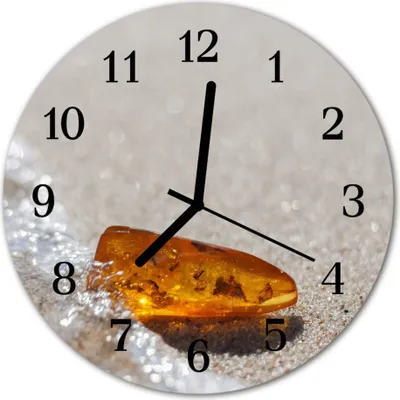 Produktbild von Glasuhr Wanduhr Küchenuhr Echt-Glas 30fi cm Bernstein gold